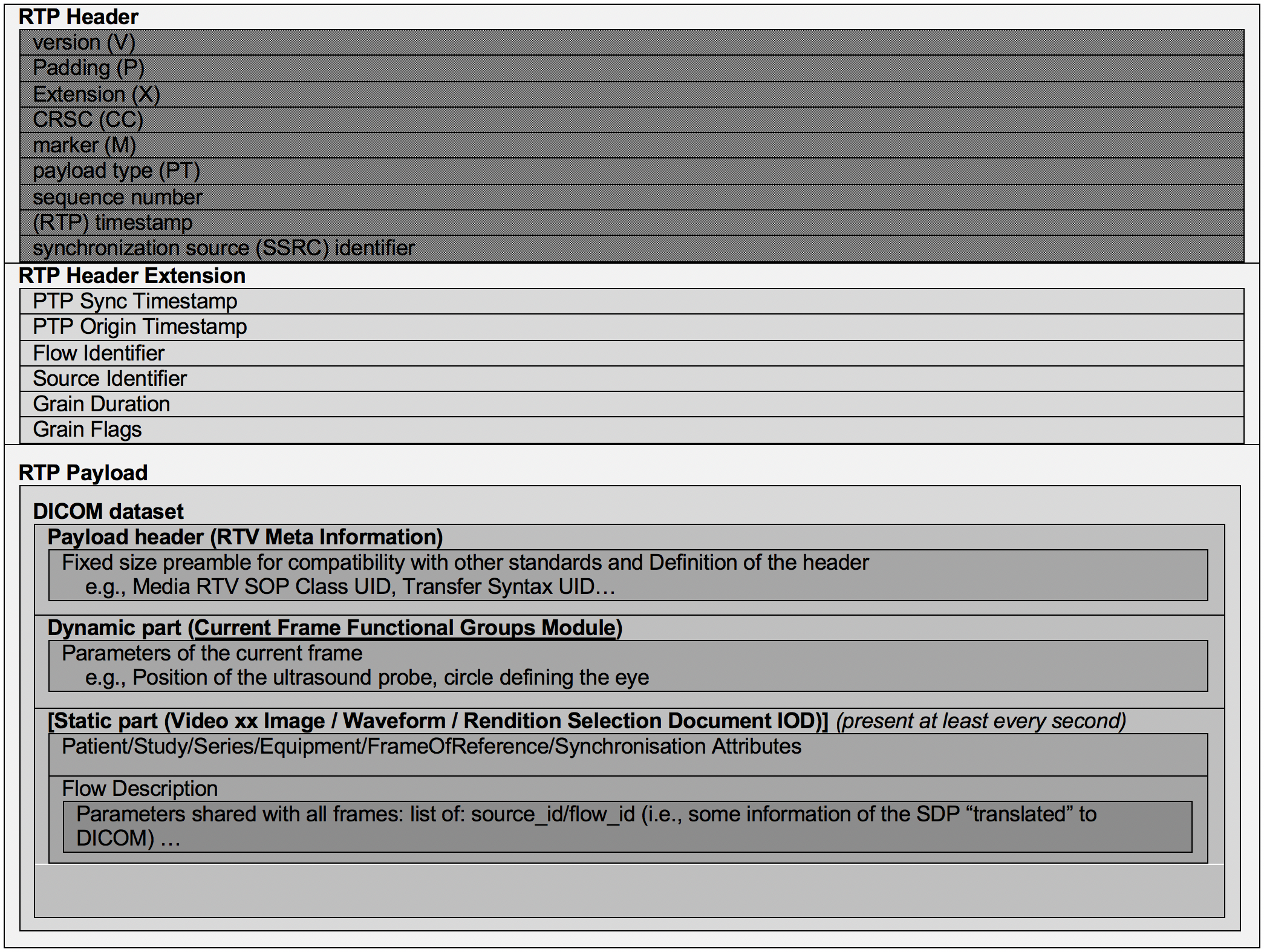 DICOM Dataset Encapsulation Within RTP